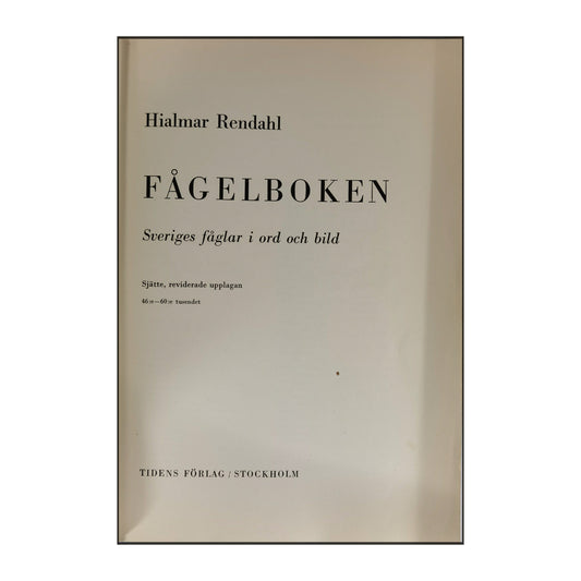 Hialmar Rendahl: Fågelboken