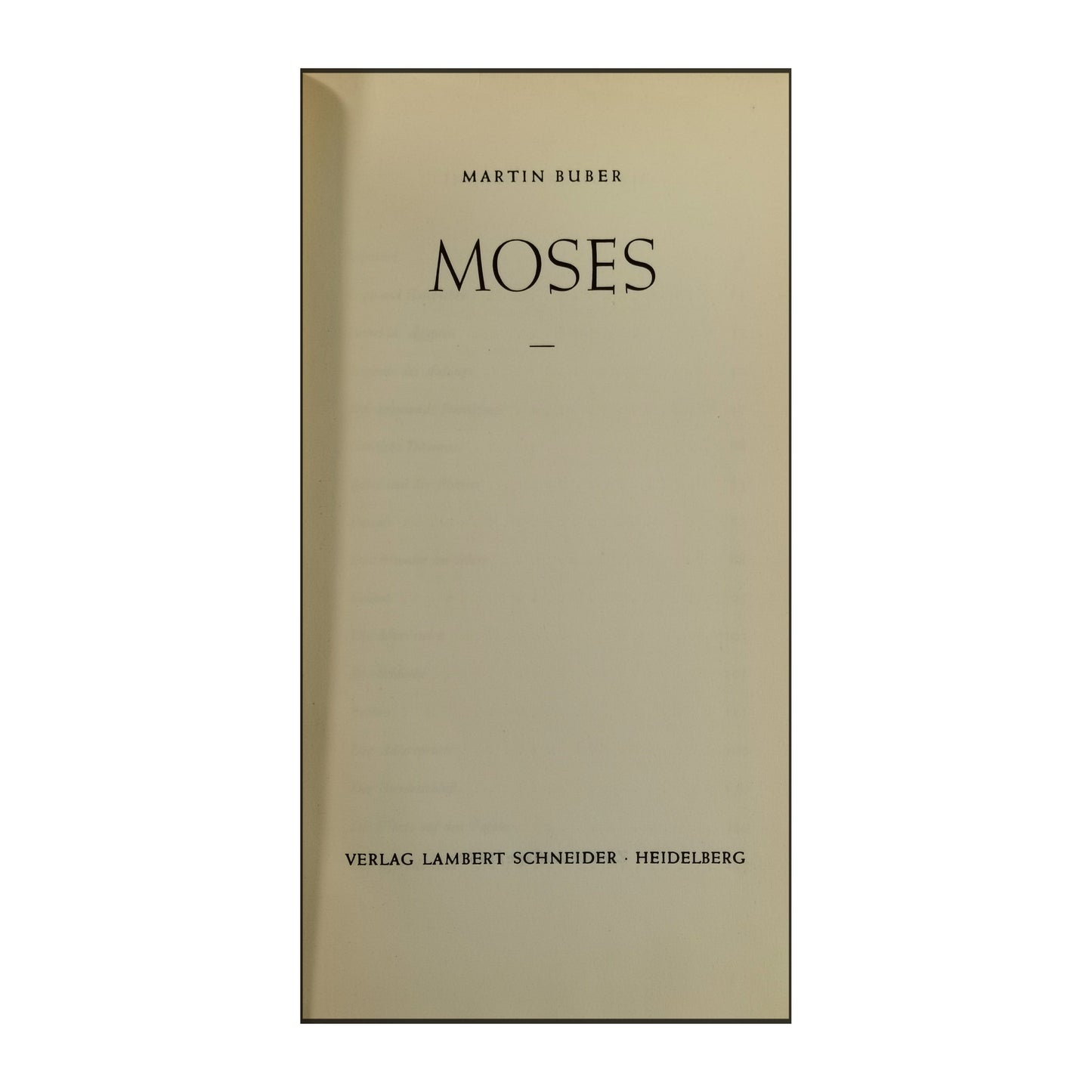 Martin Buber: Moses