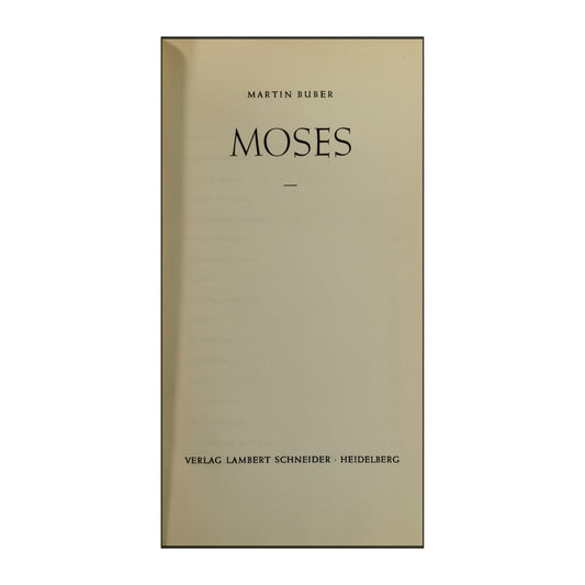 Martin Buber: Moses