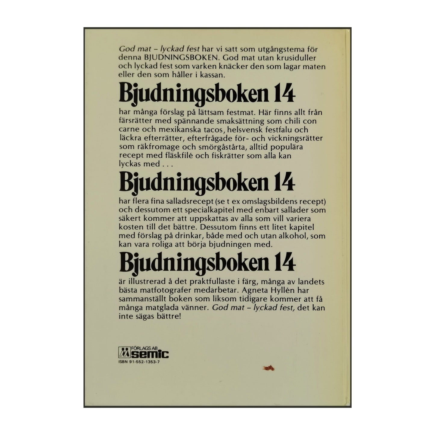 Bjudningsboken God Mat Lyckad Fest