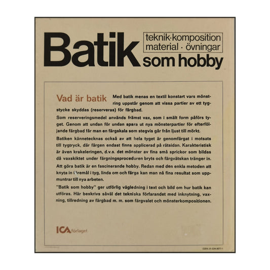 Gunnel Edenholm & Gudrun Ahlberg: Batik Som Hobby