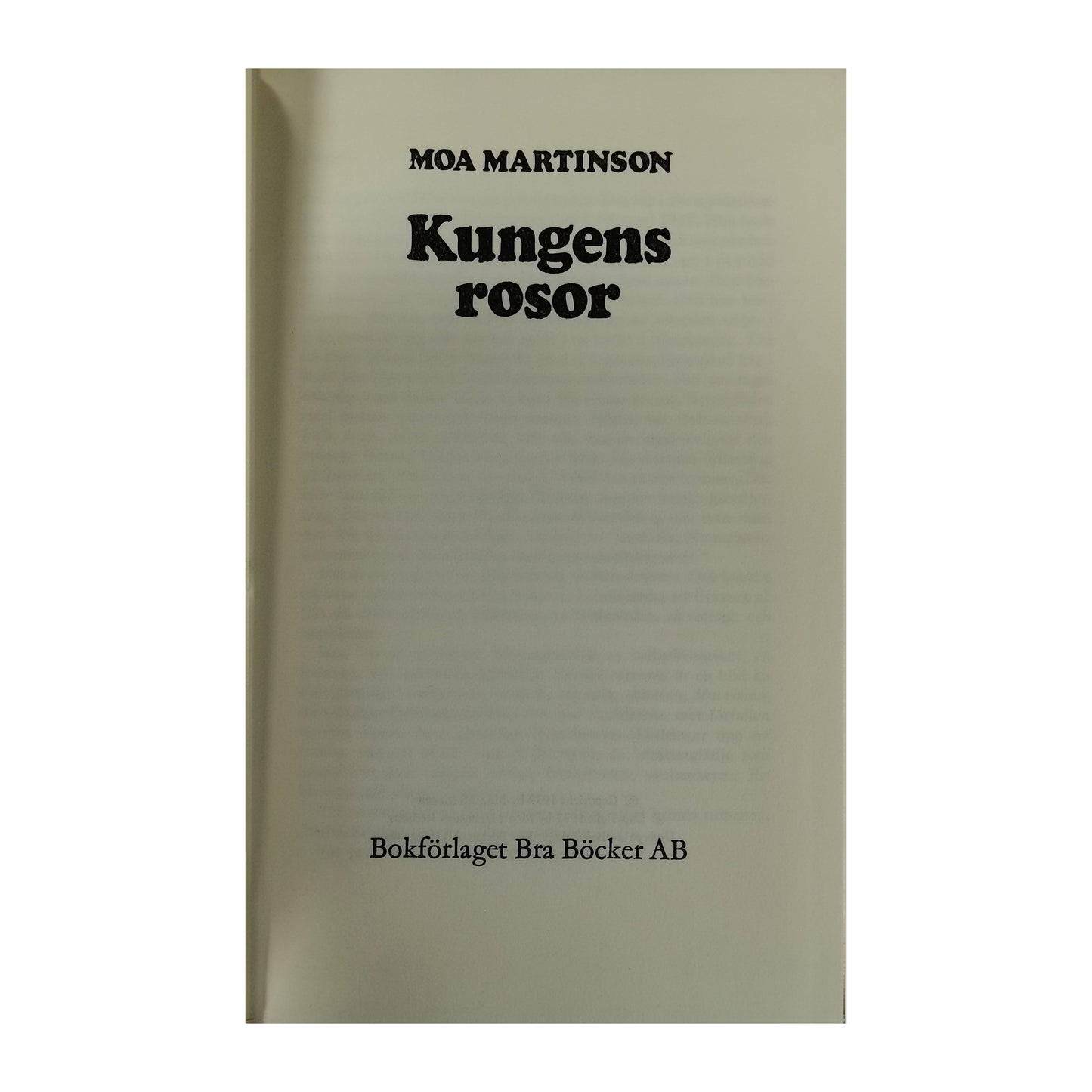 Moa Martinson: Kungens Rosor