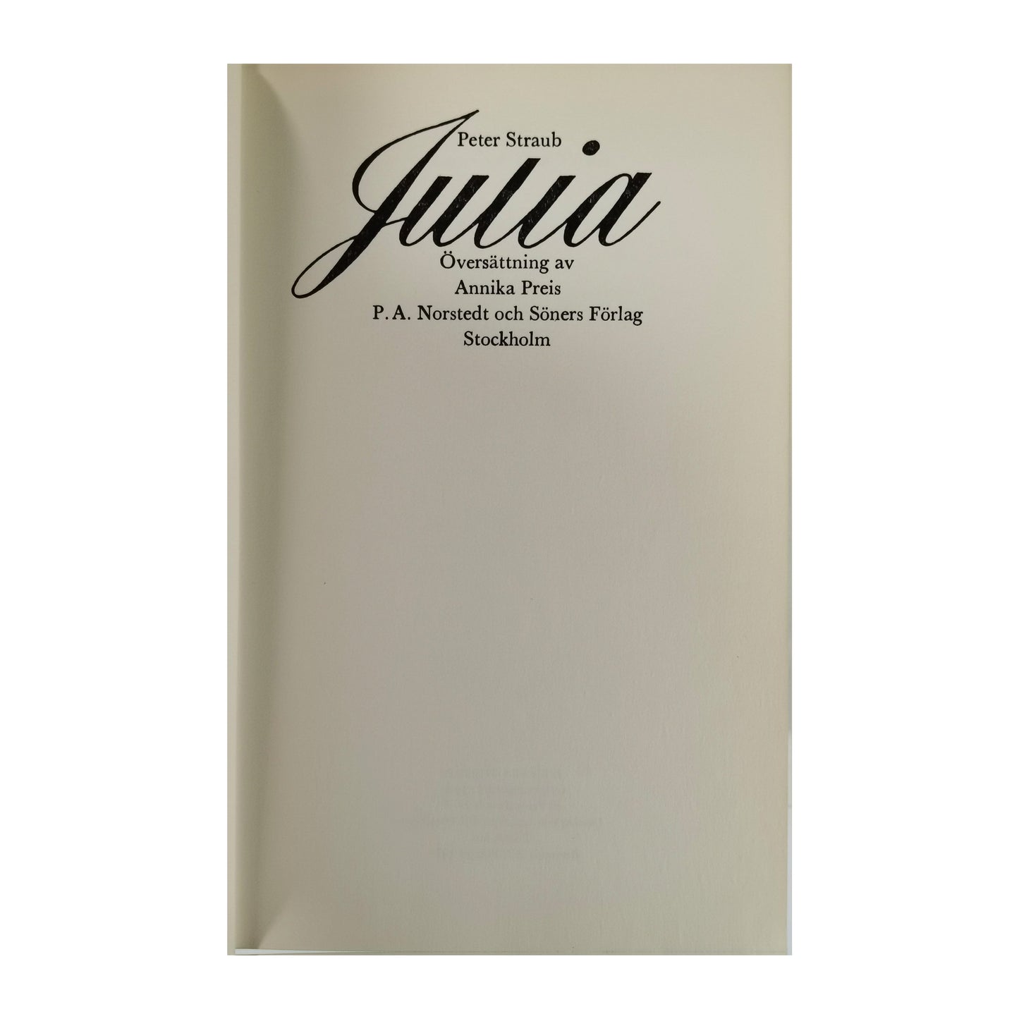 Peter Straub: Julia