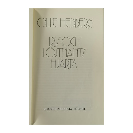 Olle Hedberg: Iris Och Löstnantshjärta