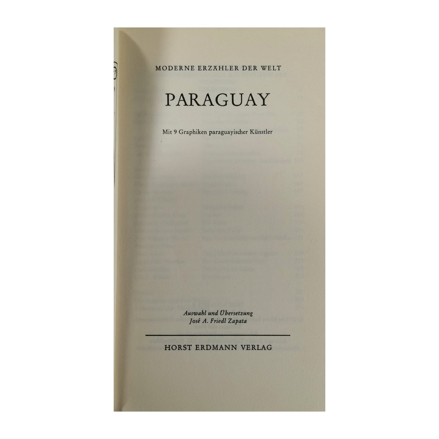 Moderne Erzähler Der Welt: Paraguay