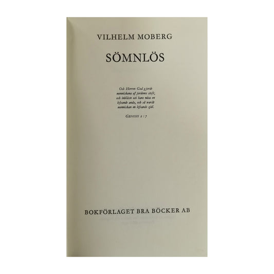 Vilhelm Moberg: Sömnlös