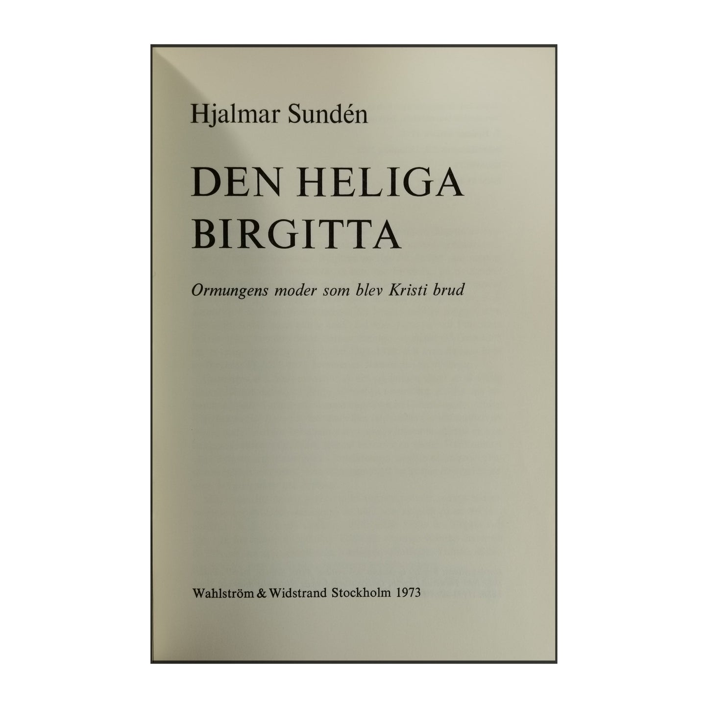 Hjalmar Sundén: Den Heliga Birgitta