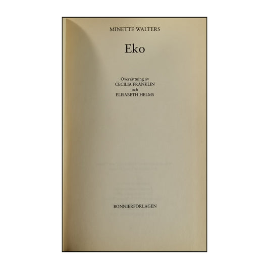 Minette Walters: Eko