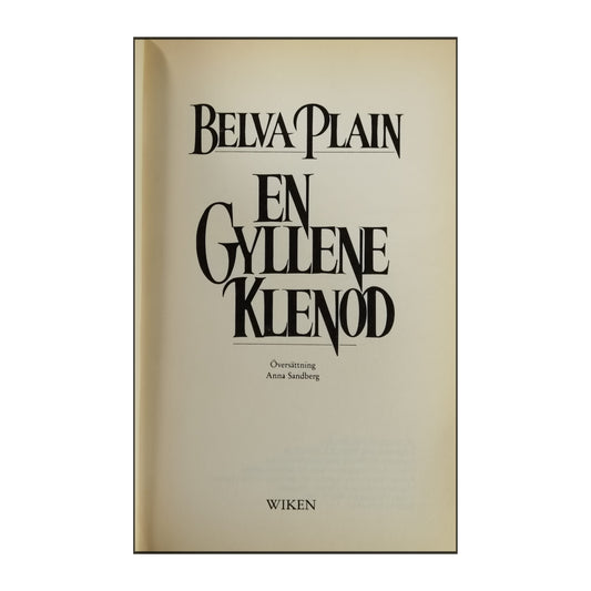 Belva Plain: En Gyllene Klenod