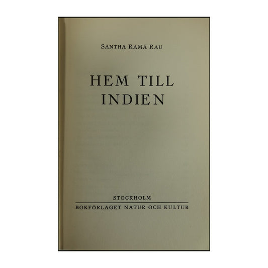 Santha Rama Rau: Hem Till Indien