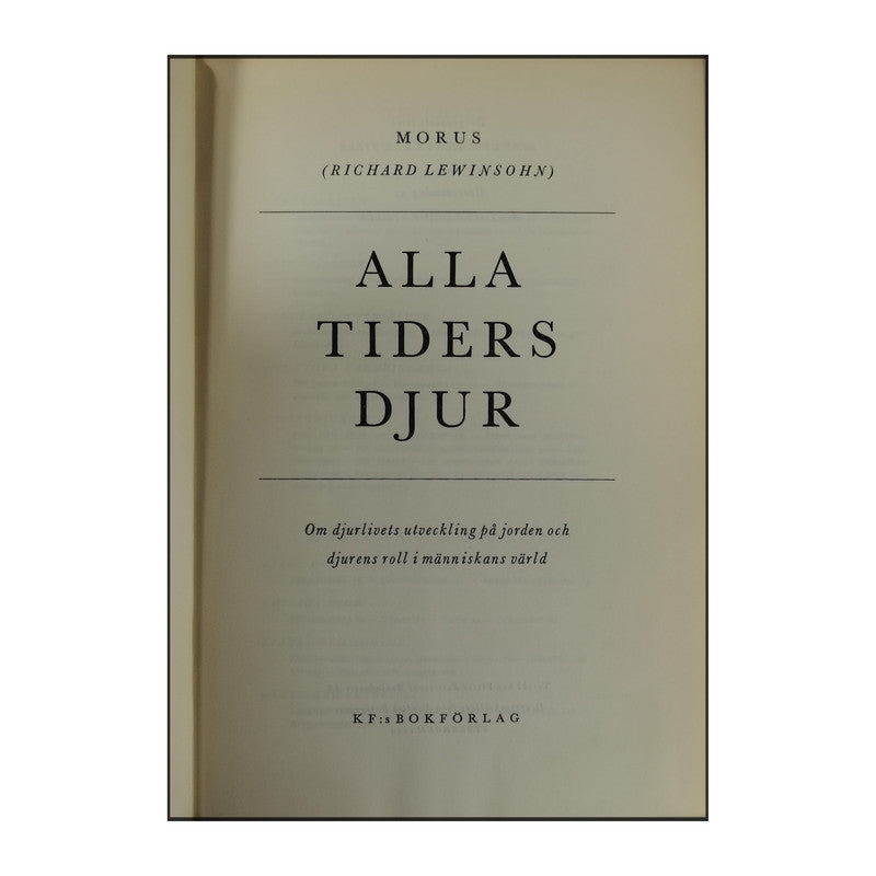 Morus Richard Lewinsohn: Alla Tiders Djur