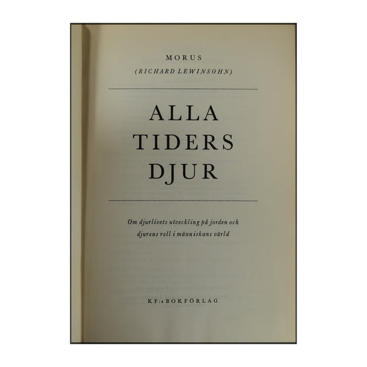 Morus Richard Lewinsohn: Alla Tiders Djur