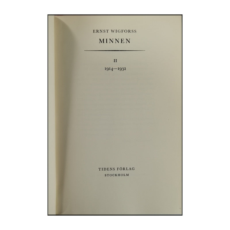 Ernst Wigforss: Minnen 2: 1914-1932