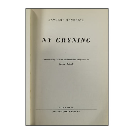 Baynard Kendrick: Ny Gryning