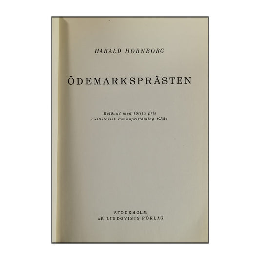 Harald Hornborg: Ödemarksprästen