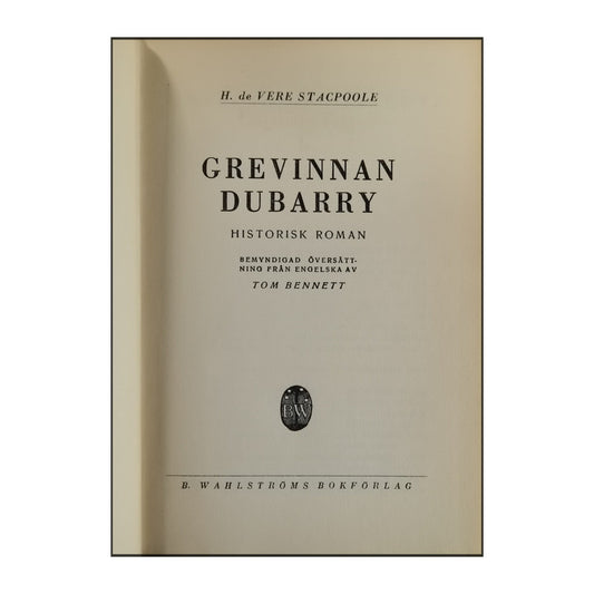 H. De Vere Stacpoole: Grevinnan Dubarry