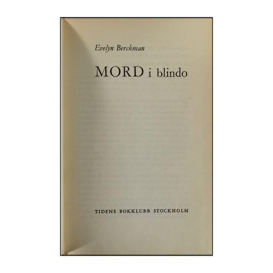 Evelyn Berckman: Mord I Blindo