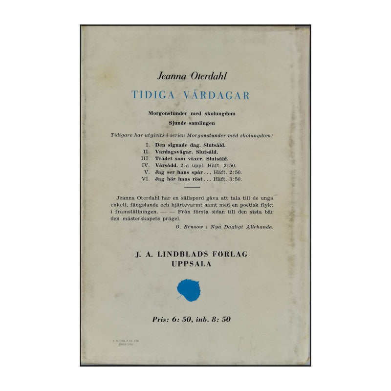 Jeanna Oterdahl: Tidiga Vårdagar