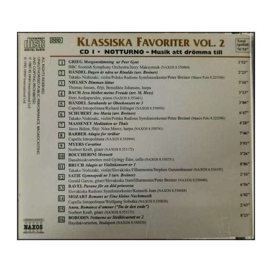 Naxos: Klassiska Favoriter 2: Notturno Musik Att Drömma Till