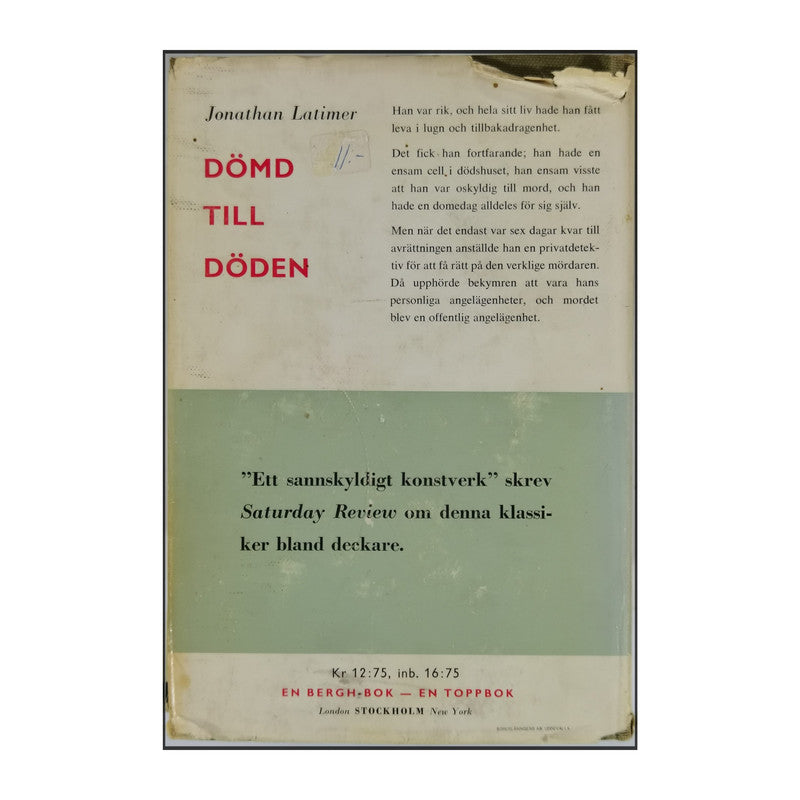 Jonathan Latimer: Dömd Till Döden