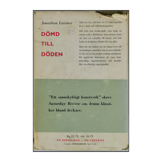 Jonathan Latimer: Dömd Till Döden