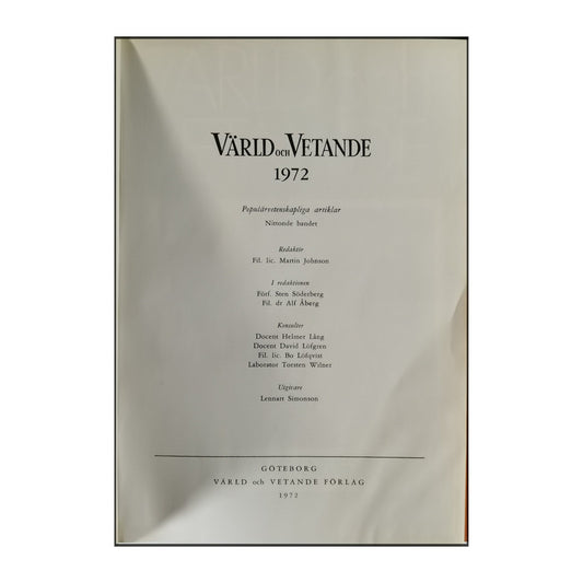Värld Och Vetande 1972