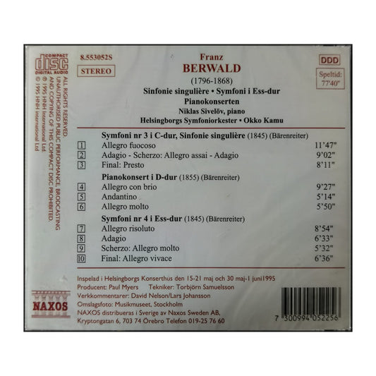 Franz Berwald: Sinfonie Singulière - Symfoni I Ess-Dur - Pianokonserten.