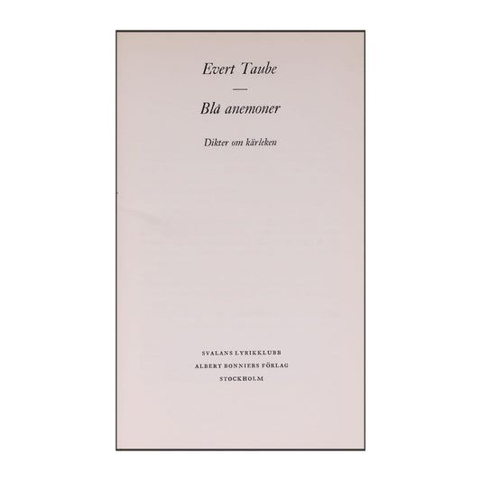 Evert Taube: Blå Anemoner