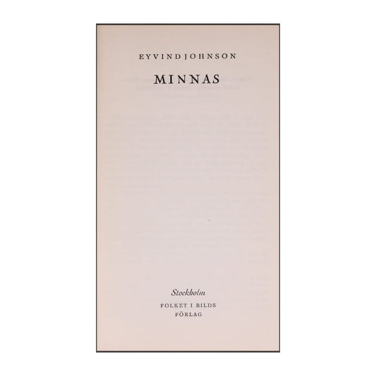 Eyvind Johnson: Minnas