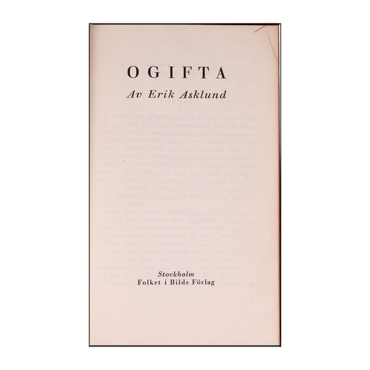 Erik Asklund: Ogifta