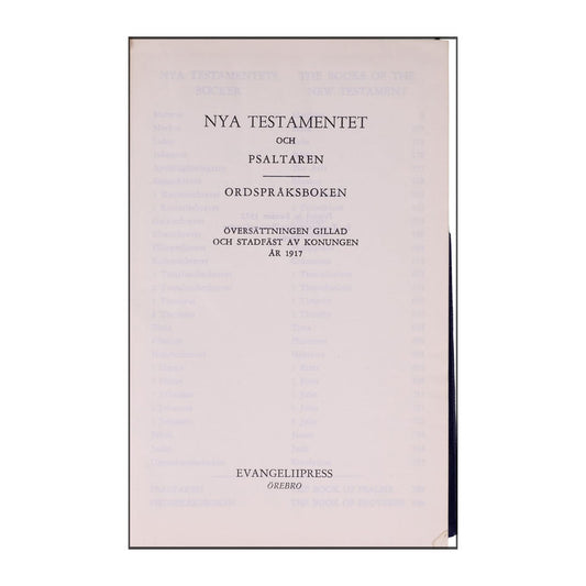 Nya Testamentet - Och Psaltaren, Ordspråksboken