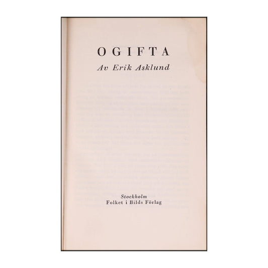 Erik Asklund: Ogifta