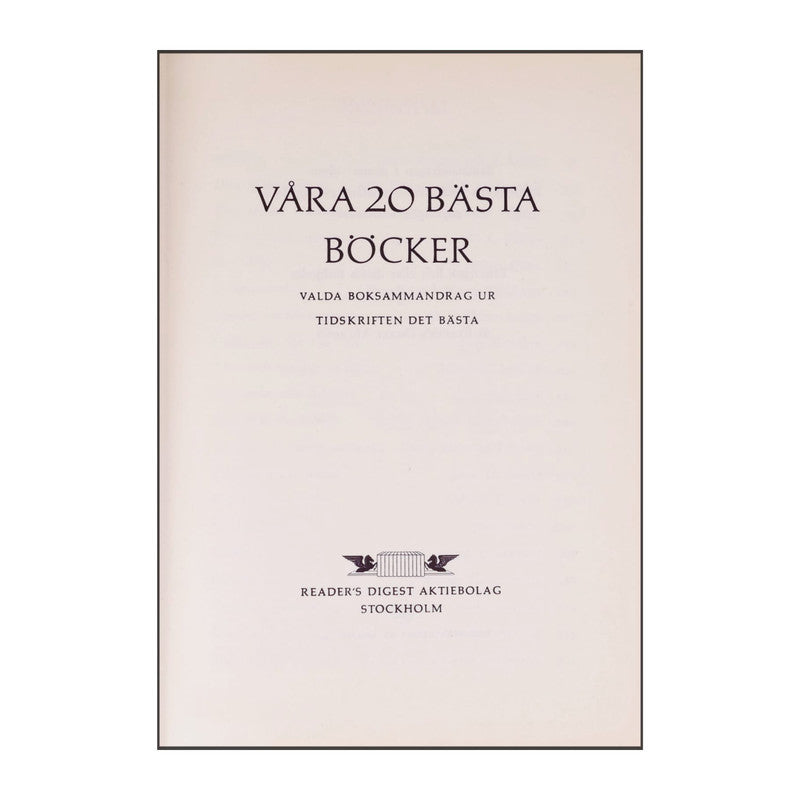Reader'S Digest Våra 20 Bästa Böcker