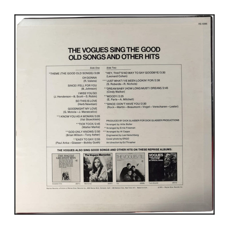 The Vogues: Sing The Good Old Songs And Other Hits