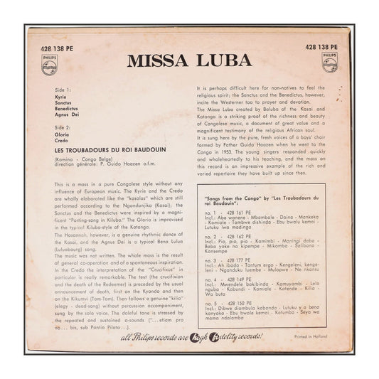 Les Troubadours Du Roi Baudouin: Missa Luba