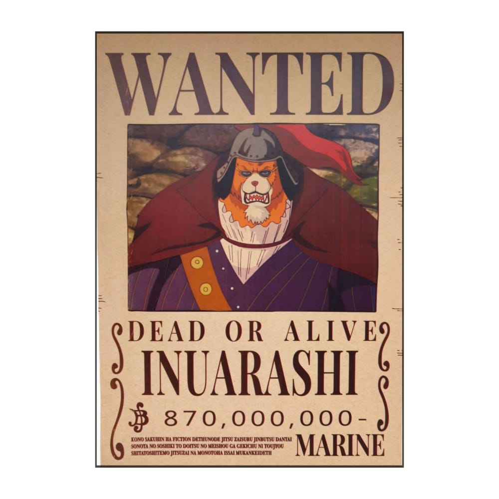 One Piece: Wanted Poster Inuarashi 870000000 (420Mm X 285Mm)