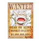 One Piece: Wanted Poster Monkey D. Luffy 3000000000 (420Mm X 285Mm)