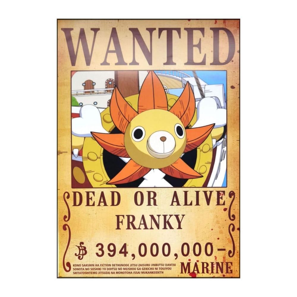 One Piece: Wanted Poster Franky 394000000 (420Mm X 285Mm)