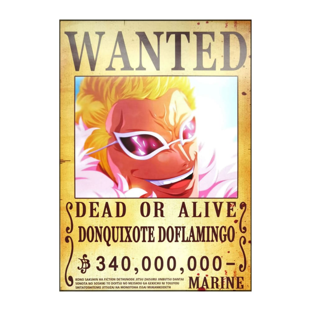 One Piece: Wanted Poster Donquixote Doflamingo 340000000 (Art2) (420Mm X 285Mm)