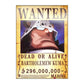 One Piece: Wanted Poster Bartholomew Kuma 296000000 (Art2) (420Mm X 285Mm)