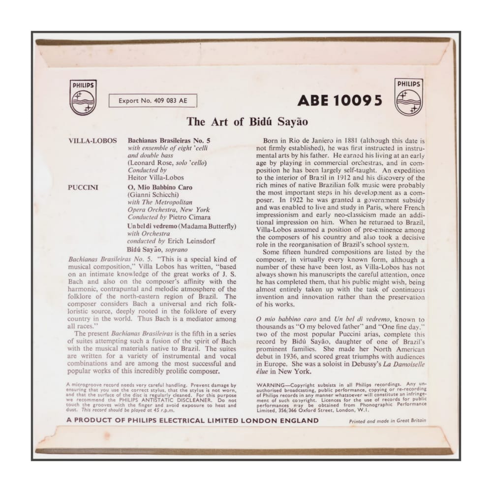 Bidú Sayão: The Art Of Bidú Sayão