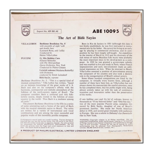 Bidú Sayão: The Art Of Bidú Sayão