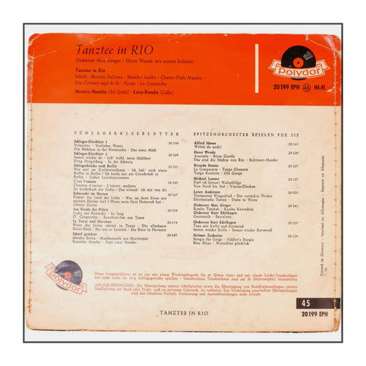 Max Greger Und Sein Orchester: Tanztee In Rio
