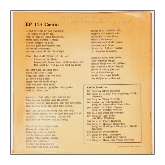 Eva Ericson: Det Skall Bli Frid På Vår Jord