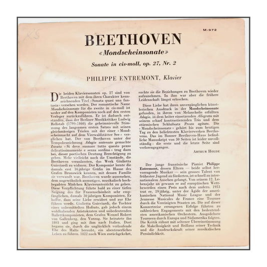 Ludwig Van Beethoven: Sonate No. 14 En Ut Dièse Mineur, Op. 27 No. 2, 'Clair De Lune'