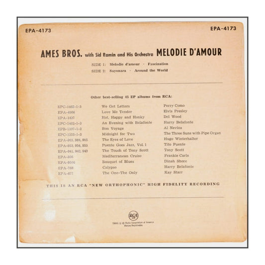 The Ames Brothers: Melodie D'Amour