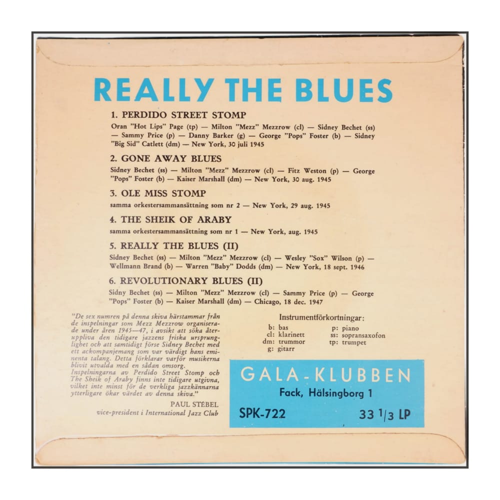 Mezz Mezzrow & Sidney Bechet: Really The Blues