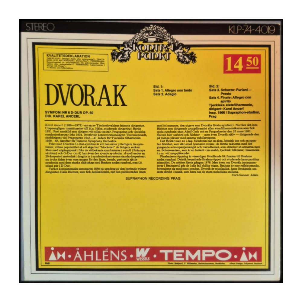 Antonín Dvořák: Symfoni Nr 6 D-Dur Op. 60