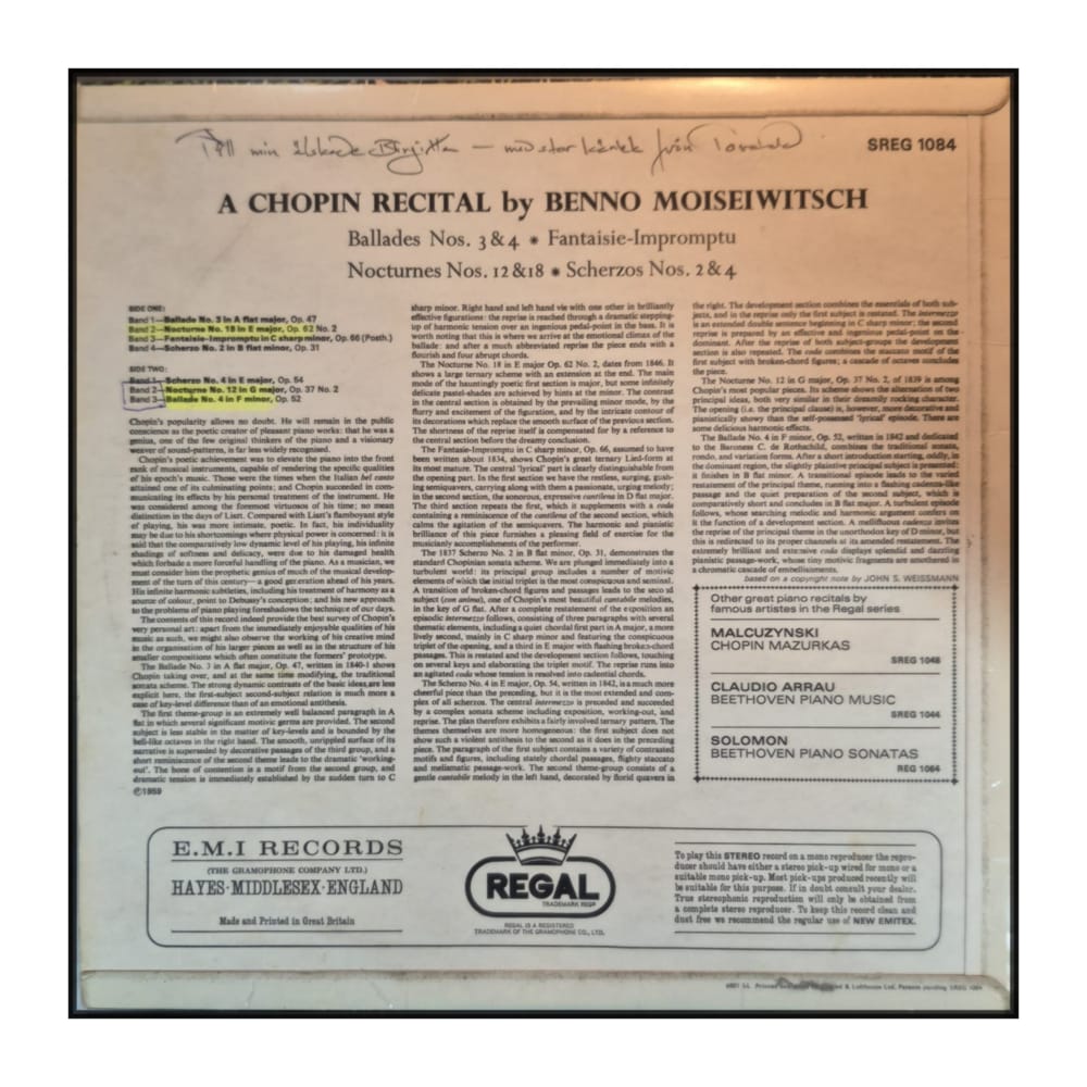Benno Moiseiwitsch: Chopin Recital
