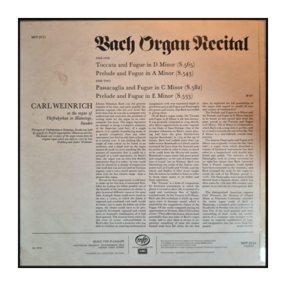 Carl Weinrich: Bach